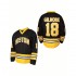1pc Boston Gilmore #18 Men'S Ice Hockey Jersey - Polyester V-Neck Pullover with Embroidered Lettering - Loose-Fit Sports Top for Casual, Beach, Halloween, Christmas - Knitted Athletic Shirt for Training, Outdoor Activities, Field Sports