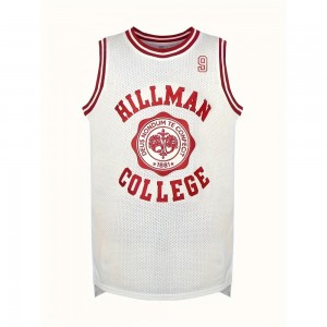 1pc Men'S Embroidered Basketball Jersey - Polyester Knit Fabric, Loose Fit Crew Neck Top with Letters & Number 9, Breathable & Stretchy for Sports, Casual, Training, Outdoor Activities - Universal Fit for Adult Male