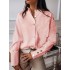 Solid Button Front Blouse, Casual Long Sleeve Versatile Blouse, Women's Clothing Solid Button Front Blouse, Casual Long Sleeve Versatile Blouse, Women's Clothing