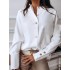 Solid Button Front Blouse, Casual Long Sleeve Versatile Blouse, Women's Clothing Solid Button Front Blouse, Casual Long Sleeve Versatile Blouse, Women's Clothing