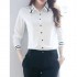 Contrast Trim Button Front Shirt, Casual Long Sleeve Shirt For Spring & Fall, Women's Clothing Contrast Trim Button Front Shirt, Casual Long Sleeve Shirt For Spring & Fall, Women's Clothing