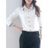 Contrast Trim Button Front Shirt, Casual Long Sleeve Shirt For Spring & Fall, Women's Clothing Contrast Trim Button Front Shirt, Casual Long Sleeve Shirt For Spring & Fall, Women's Clothing