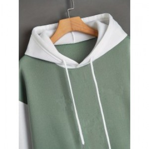 Color Block Kangaroo Pocket Hoodie, Casual Long Sleeve Drawstring Hoodie Sweatshirt, Women's Clothing