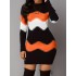 Color Block Simple Dress, Casual Long Sleeve Bodycon Mini Dress, Women's Clothing