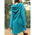 Solid Drawstring Pocket Hooded Dress, Casual Long Sleeve Dress For Spring & Fall, Women's Clothing