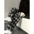 Plaid Drawstring Straight Leg Pants, Casual Loose Pants For Spring & Fall, Women's Clothing