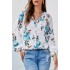 Green Ballon Sleeve Floral Shirt Top Green Ballon Sleeve Floral Shirt Top