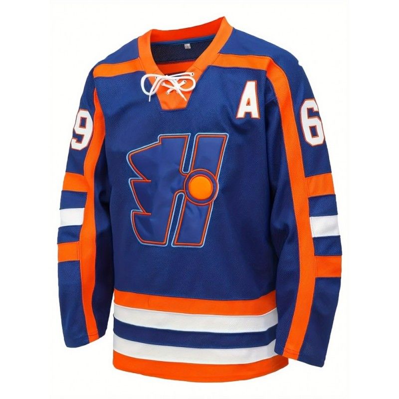 69 Men's Ice Hockey Jersey Sports Training Jersey Blue Comfortable Casual Fashion Embroidered Long Sleeve