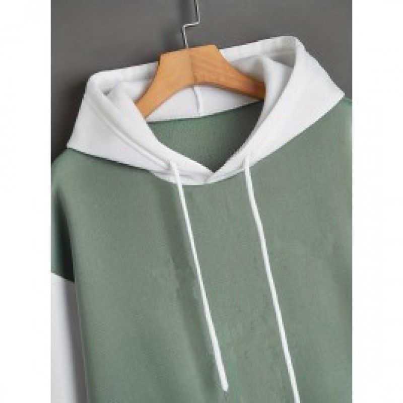 Color Block Kangaroo Pocket Hoodie, Casual Long Sleeve Drawstring Hoodie Sweatshirt, Women's Clothing