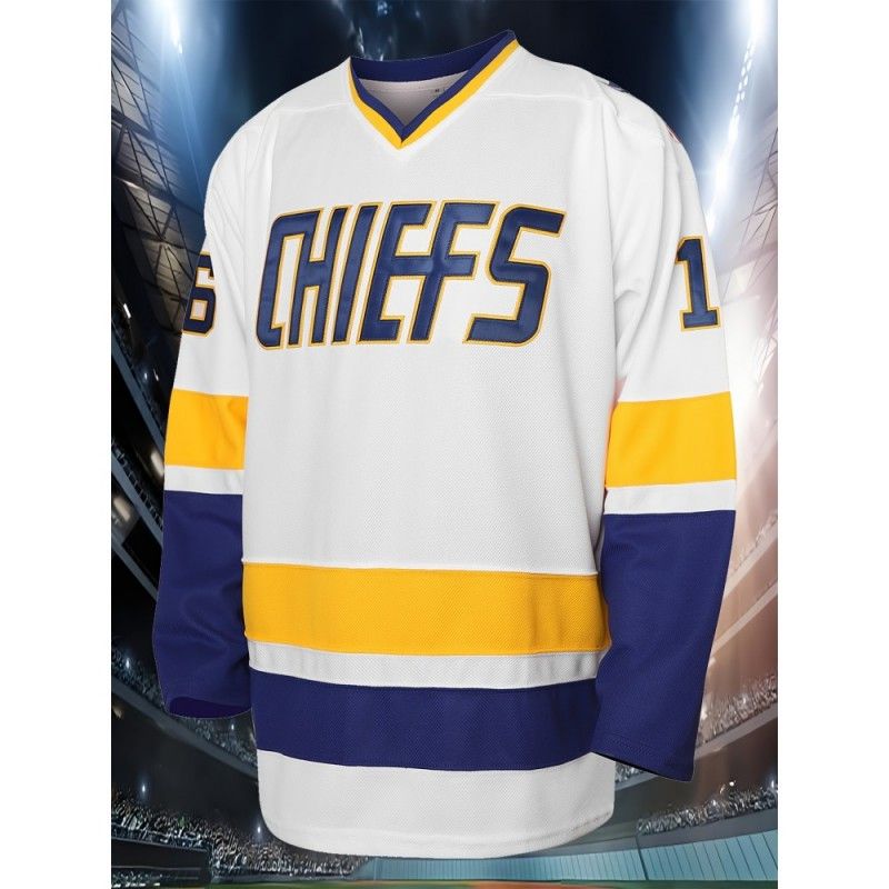 16 Men'S Ice Hockey Shirt White Sports Training Jersey Comfortable And Casual S-3XL